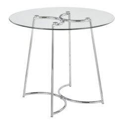 Cece - Contemporary Dinette Table - Chrome / Clear