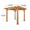 Brady - 10 X 10 Ft. Square Pergola - Teak - Image 4
