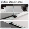Frameless Single Sliding Shower Door Clear Tempered Glass - Matte Black - Image 10