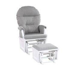 Madison - Glider & Ottoman - White / Oyster