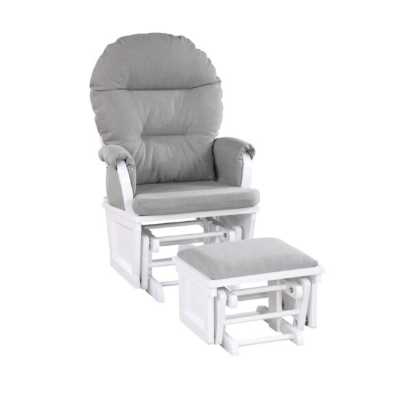 Madison - Glider & Ottoman - White / Oyster