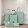 5 Piece Set (20"24"28 +A Travel Bag And A Toiletry Bag), Pp Hardshell Carry On Luggage Set With Tsa Lock Carry On Suitcase Luggage Durable Suitcase - Green - Image 2