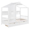 Twin Size House Bed With 2 Drawers, Kids Bed With Storage Shelf - White - Image 7