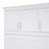 Full Size Space Saving Murphy Wall Bed With Top Cabinets, Flexible Slats - White - Image 9