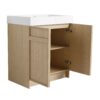 Contemporary 30" Freestanding Bathroom Vanity With White Resin Sink & Soft Close Cabinet Doors - Oak - Image 13