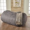 Flora - Traditional 6.5 Foot Suede Bean Bag - Charcoal - Image 4