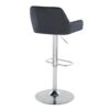 Daniella - Contemporary Adjustable Barstool With Swivel With Rounded Rectangle Footrest (Set of 2) - Chrome / Black - Image 4