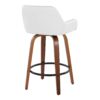 Daniella - Contemporary Fixed Height Counter Stool With Swivel With Round Footrest (Set of 2) - Walnut / White - Image 4