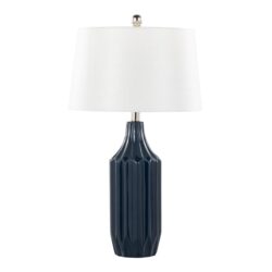 Stella - Contemporary Table Lamp - Gloss Dark Blue / White