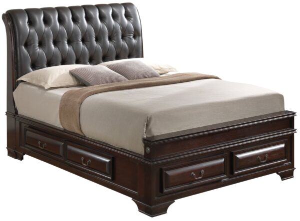 King Storage Bed Elegant - Cappuccino