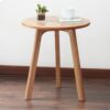 Round Small End Table, Side Table For Bedroom & Balcony - Natural - Image 3