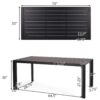 Modern Metal And Polypropylene 7 Piece Outdoor Dining Set With Stackable Chairs - Black - Image 13