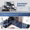 Modern Oversized Modular Sectional Sofa, Sparkling Chenille Fabric Soft Cushion Sofa With 6 Pillows, 6 Pieces Diy Combination Tufted Sofa, No Assembly Required - Blue - Image 14