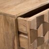 Mid Century Modern Mango Wood 3 Drawer Chest With 3D Tile Weave Design - Natural - Image 10