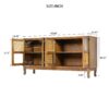 Retro 4 Door Sideboard With Large Storage Space, Artificial Rattan Doors - Transparent Glass - Antique Brown - Image 3