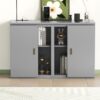 Queen Size Murphy Bed With Shelves, Cabinets And USB Ports - Gray - Image 19