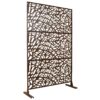 Outdoor & Indoor Metal Privacy Screen Freestanding Decorative Privacy Screen, Privacy Fence Panels For Deck Balcony Patio Garden - Brown - Image 3