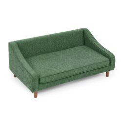 Modern Durable Elevated Dog Sofa Bed With Irregular Armrest Design Comfortable Soft Pet Sofa Foam Material - Green