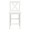 5 Pieces Counter Height Rustic Farmhouse Dining Room Wooden Bar Table Set With 2 Stools And 2 Chairs - White - Image 18