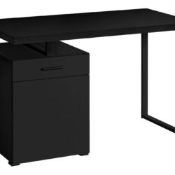 Computer Desk, Home Office, Laptop, Left, Right Set-Up, Storage Drawers, Work, Contemporary, Modern - Black