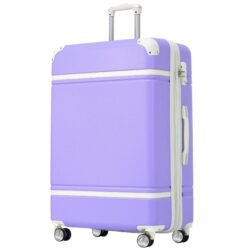 Hardshell Luggage With Tsa Lock, 28" Expandable Lightweight Suitcase With Spinner Wheels, Single Vintage Luggage - Purple