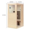 Hemlock Mini 1 Person Far Infrared Door On The Left Of The Indoor Sauna Room - Natural - Image 3
