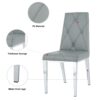 Modern Light Luxury Dining Chair With Electroplated Chair Legs (Set of 2) - Gray - Image 13