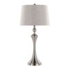 Flint - Contemporary Table Lamp Built In USB Port (Set of 2) - Nickel / Taupe Slub - Image 2