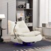 270 Swivel Glider Recliner Chair, Power Recliner Rocking Chair, USB Port Charge For Nursery Chair With Atmosphere Lamp For Living Room Bedroom Apartment - White - Image 9