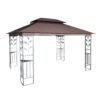 13 X 10 Ft Patio Gazebo Tent With Ventilated Double Roof And Mosquito Net - Brown - Image 6