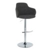 Boyne - Contemporary Adjustable Barstool With Swivel With Rounded T Footrest (Set of 2) - Chrome / Dark Gray - Image 2