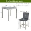 5 Pieces Counter Height Table Set, Wooden Kitchen Table Set With Square Table And 4 Upholstered Chairs - Silver Gray - Image 5