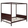 Queen Size Canopy Platform Bed With Headboard And Footboard, Slat Support Leg - Espresso - Image 3