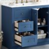 Bathroom Vanity With Ceramic Sink, Bathroom Storage Cabinet With 2 Drawers & Shelf, Freestanding Bathroom Cabinet - Blue - Image 26