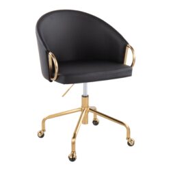 Claire - Contemporary / Glam Task Chair - Gold / Black