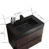 Alice - 30" Bathroom Vanity With Sink, Large Storage Wall Mounted Floating Bathroom Vanity For Modern Bathroom, One-Piece Sink Basin Without Drain And Faucet - Walnut / Black - Image 4