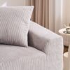 Compression Sofa: Combining Chaise Longue With 3 Seater, Corduroy Fabric, Full Sponge Compression Sofa, Combined Sofa With 4 Pillows For Living / Home Furniture / Apartment - Light Gray - Image 17