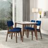 Carlos - Solid Back Side Chair (Set of 2) - Brown / Navy Blue - Image 6