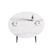 59.05" Modern Man-Made Stone Round Metal Dining Table-Position For 6 People - White / Black - Image 6