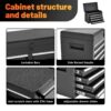 Tool Chest, 5 Drawer Rolling Tool Storage Cabinet With Detachable Top Tool Box, Liner, Universal Lockable Wheels, Adjustable Shelf, Locking Mechanism, Metal Tool Cart For Garage Workshop - Black - Image 2