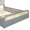 Queen Size Platform Bed With Trundle And 2 Drawers - Gray - Image 16