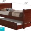 Twin Bed With Storage Classic - Cherry - Image 3