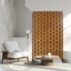 Outdoor & Indoor Freestanding Decorative Privacy Screen For Deck Balcony Patio, Metal Privacy Screen - Brown - Image 12