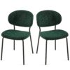 Boucle Dining Chairs, Dining Chairs With Metal Legs For Dining Room, Kitchen, Living Room (Set of 2) - Dark Green - Image 14