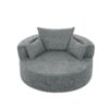 360° Swivel Chair Accent Barrel Chair Swivel Round Sofa Chair With 3 Removable Pillows For Living Room, Office And Hotel - Gray - Image 16