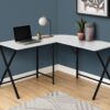 Computer Desk, Home Office, Corner, L Shape, Contemporary & Modern - White - Image 9