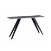 Acacia Wood And Metal Console Table, Live Edge, Angled Legs, Modern Living Room Furniture - Gray / Black - Image 5
