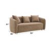 Keith - Chenille Sofa With 3 Matching Color Toss Pillows - Brown - Image 6