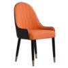 Modern Sponge-Filled Dining Chair, Solid Wood Metal Legs, Suitable For Restaurants, Living Rooms And Rooms (Set of 2) - Orange / Dark Brown - Image 18
