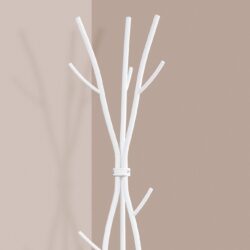 Coat Rack, Hall Tree, Free Standing, 11 Hooks, Entryway, Contemporary & Modern - White